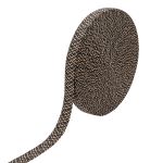 Стропа (ременная лента) 40 мм / 45.72 метра, [48.20 г/пог.м], с принтом эластичная, ZH882 бежевый/черный, 3Al294