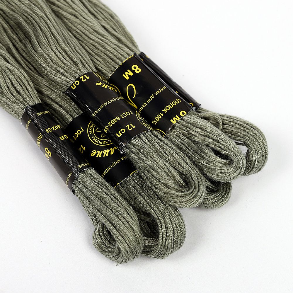 Мулине ПНК им.Кирова цв.6706 оливковый, 24 мотка по 8 метров