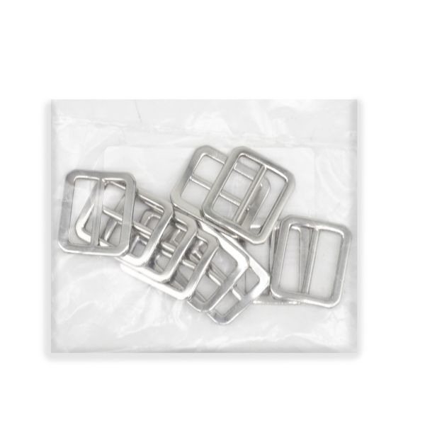 Пряжка регулировочная металл 18 мм. никель, 10 шт, BIG