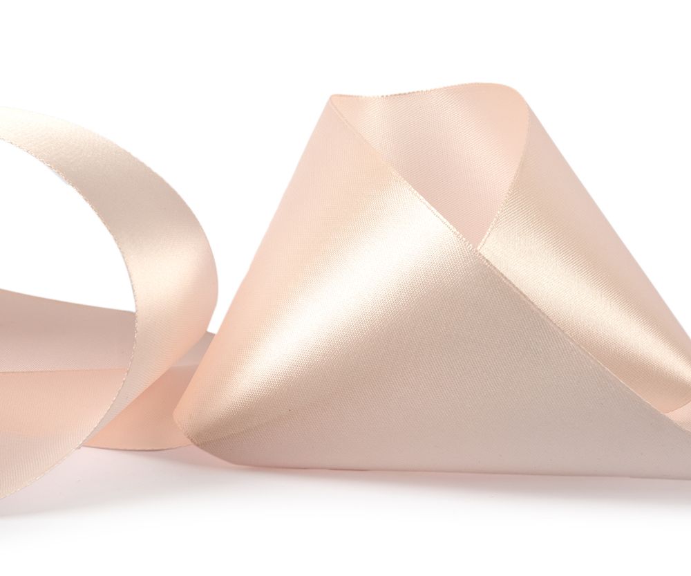 Лента атласная 1-сторонняя 75.0 мм / 33±2 метра, №151 бледно-розовый, в термоплёнке, Gamma