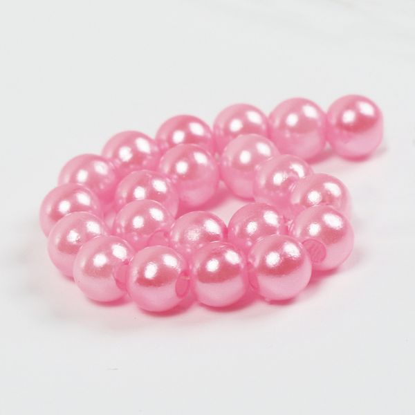 Бусины пластик (перламутр) ⌀4 мм, цв.015 розовый, уп.500г (15000 шт), Magic4Hobby