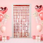 Занавес праздничный фигурный 100х200 см, 01-красные сердечки, Boomzee GBZ-08