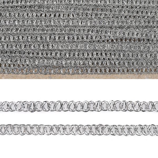 Тесьма отделочная 6 мм серебро, уп.25,13м