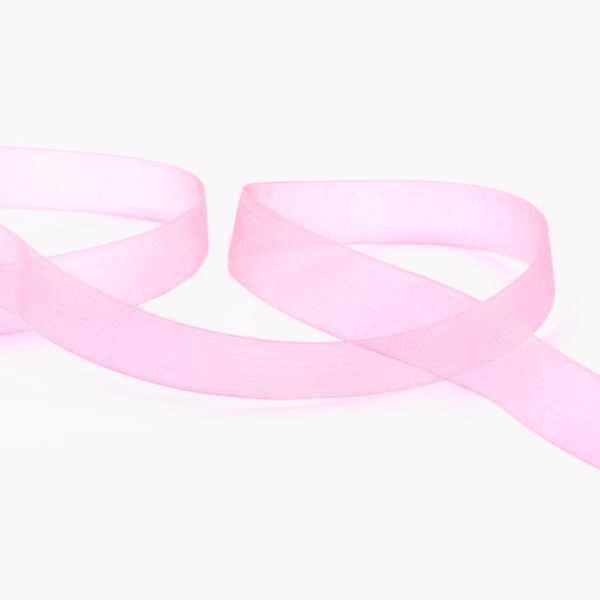 Лента капроновая (органза) 15.0 мм / 22.8±1 метра, 029 я.розовый, Blitz OR-15