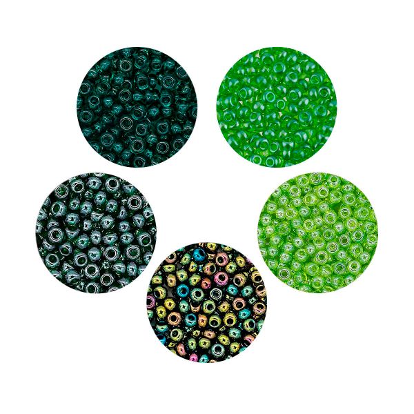 Набор бисера Preciosa 065, 5 цветов по 20 гр, № 10/0 (2.3 мм), диаметр 2,3 мм, 100 гр