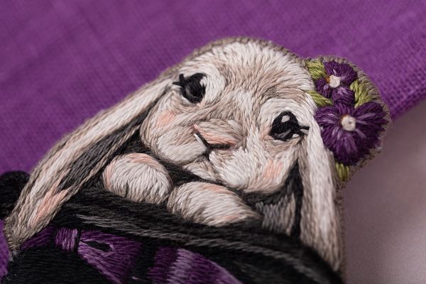 Набор для вышивания нитками Panna, Живая картина. брошь Малыш-фокусник, 6х5 см