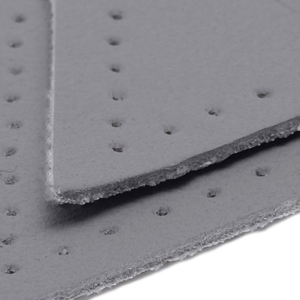 Заплатки пришивные из кожи, треугольник равнобедр., стор. 8см, с перфорацией, 2 шт, 100% кожа, 07 серый, 9903