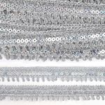 Тесьма отделочная 27 мм, 13-6413 цв.серебро уп.13.71м