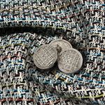 Пуговицы на ножке металлические 24L=15мм, С-MP06 цв.серебро, 5 шт