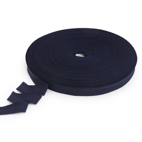 Тесьма брючная двухсторонняя 16 мм, 50 м, 3.5 г/м, т.синий