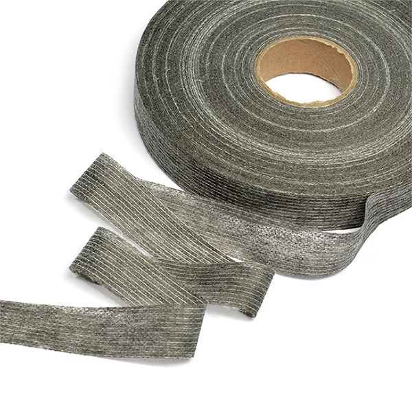Лента клеевая нитепрошивная по долевой 25 мм / 100 метров, серый