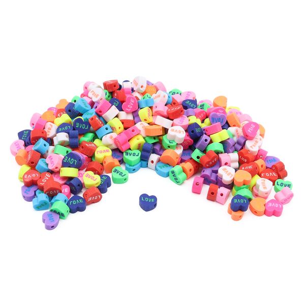 Бусины полимерная глина набор Сердечки Love, 300 шт/упак, Astra&Craft, ZZ1343