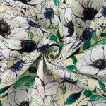 Ткань для пэчворка Peppy Цветущие анемоны 50х55 см, 140±5 г/м², ЦА-03 бл. желтый