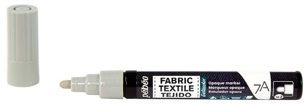 Маркер для темных и светлых тканей 7A Opaque 4 мм, перо круглое, 6 шт, 804456 Пастельный серо-коричневый, Pebeo