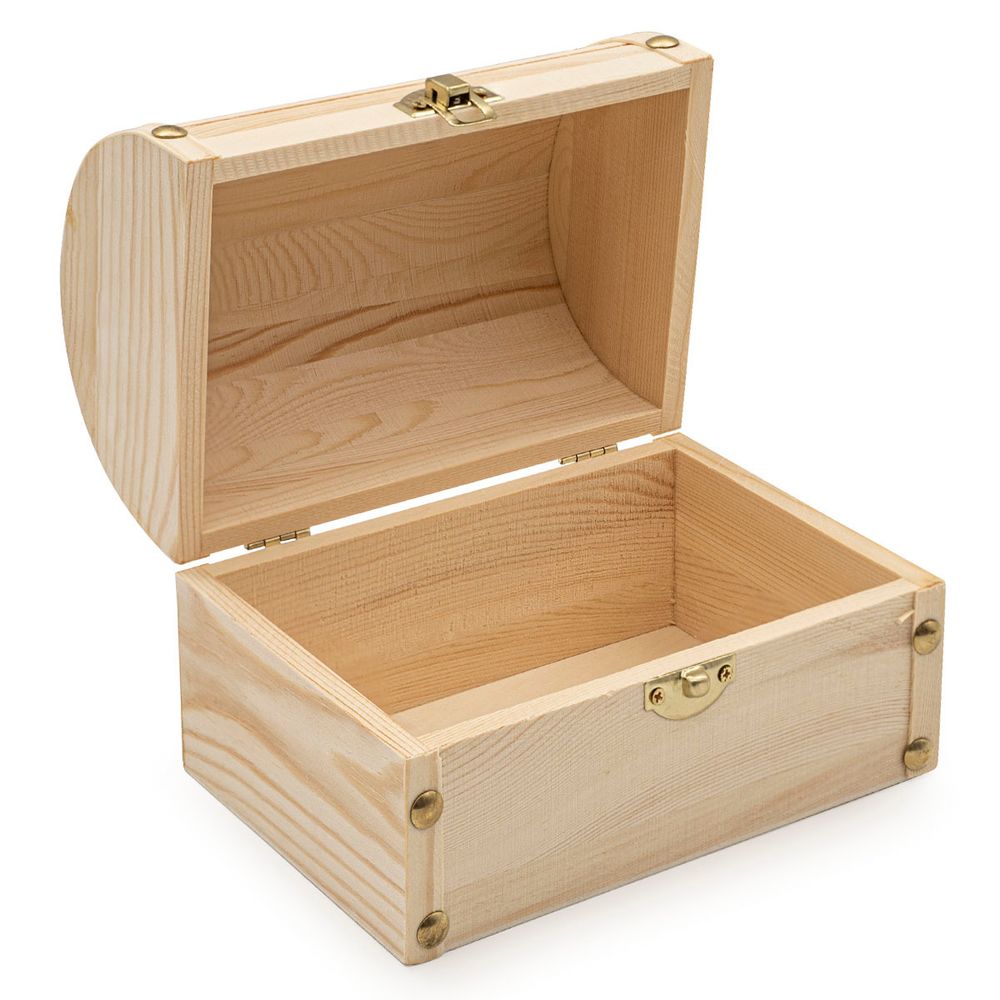 Заготовка для декорирования Шкатулка деревянная Сундучок, сосна/фанера из тополя, 16х11х12см