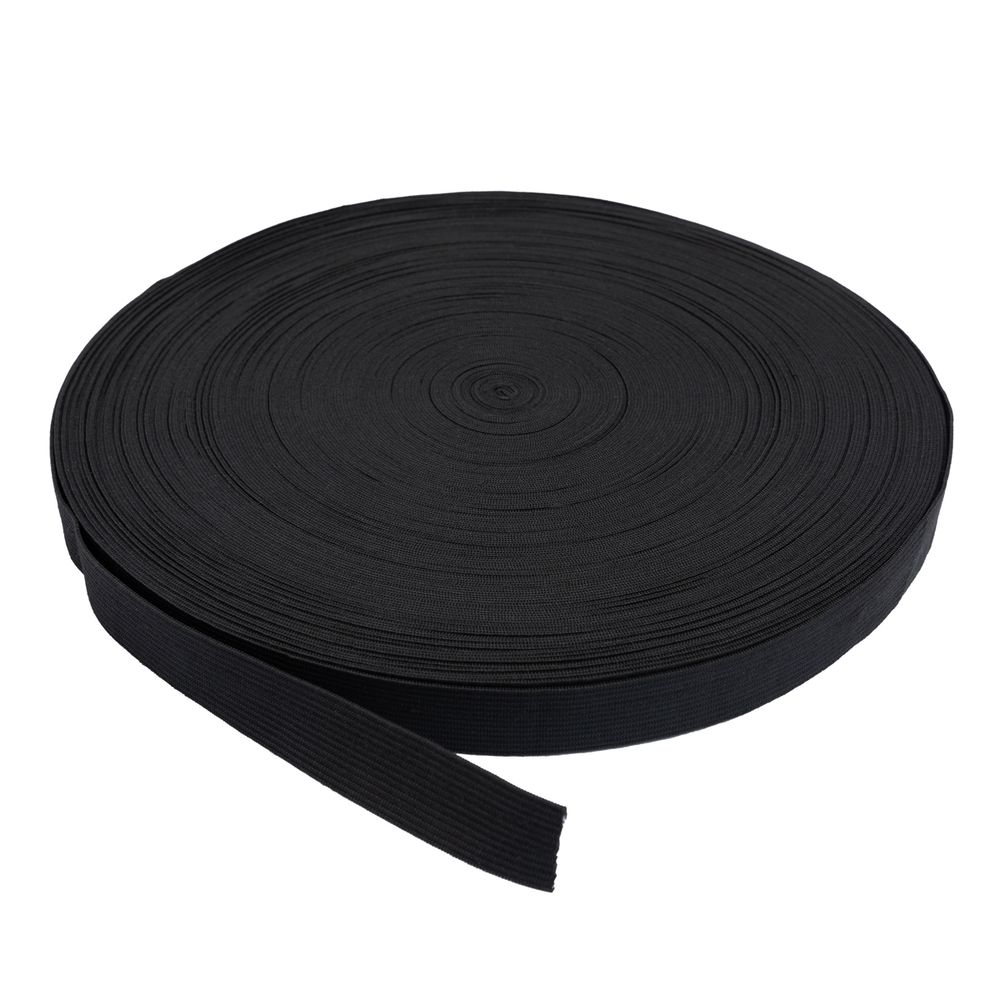 Резинка вязаная 20 мм, / 50 метров, черный, Gamma RV-20 BL