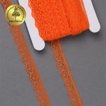 Кружево отделочное в стиле "трикотаж" 12 мм 150-2 цв.229 св.оранжевый, уп.27,4м