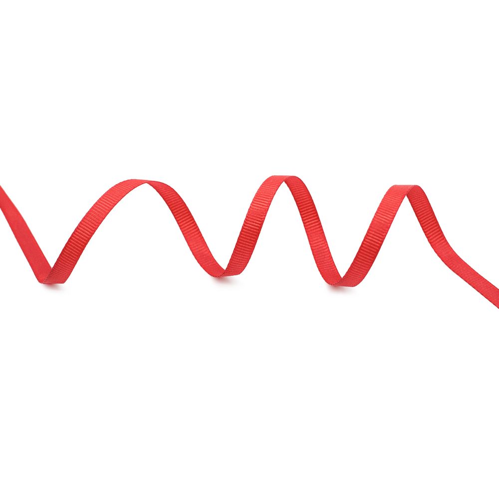Лента репсовая (в рубчик) 6.0 мм, 026 красный, уп.18,28 м