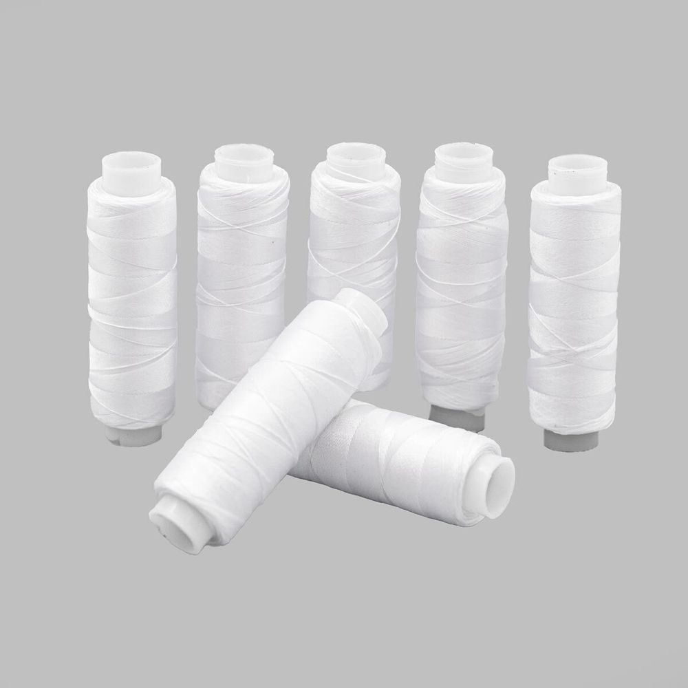 Нитки филаментные 100D/3, 182.9 м, набор, 7 катушек, Астра, 9021 белый