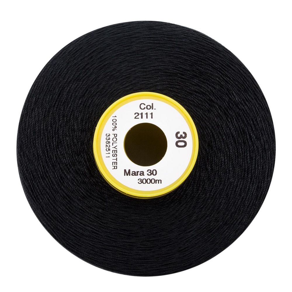 Нитка Gutermann Mara 30 (3000 метров), 1 боб., для отстрочки | 2111 ультра-черный