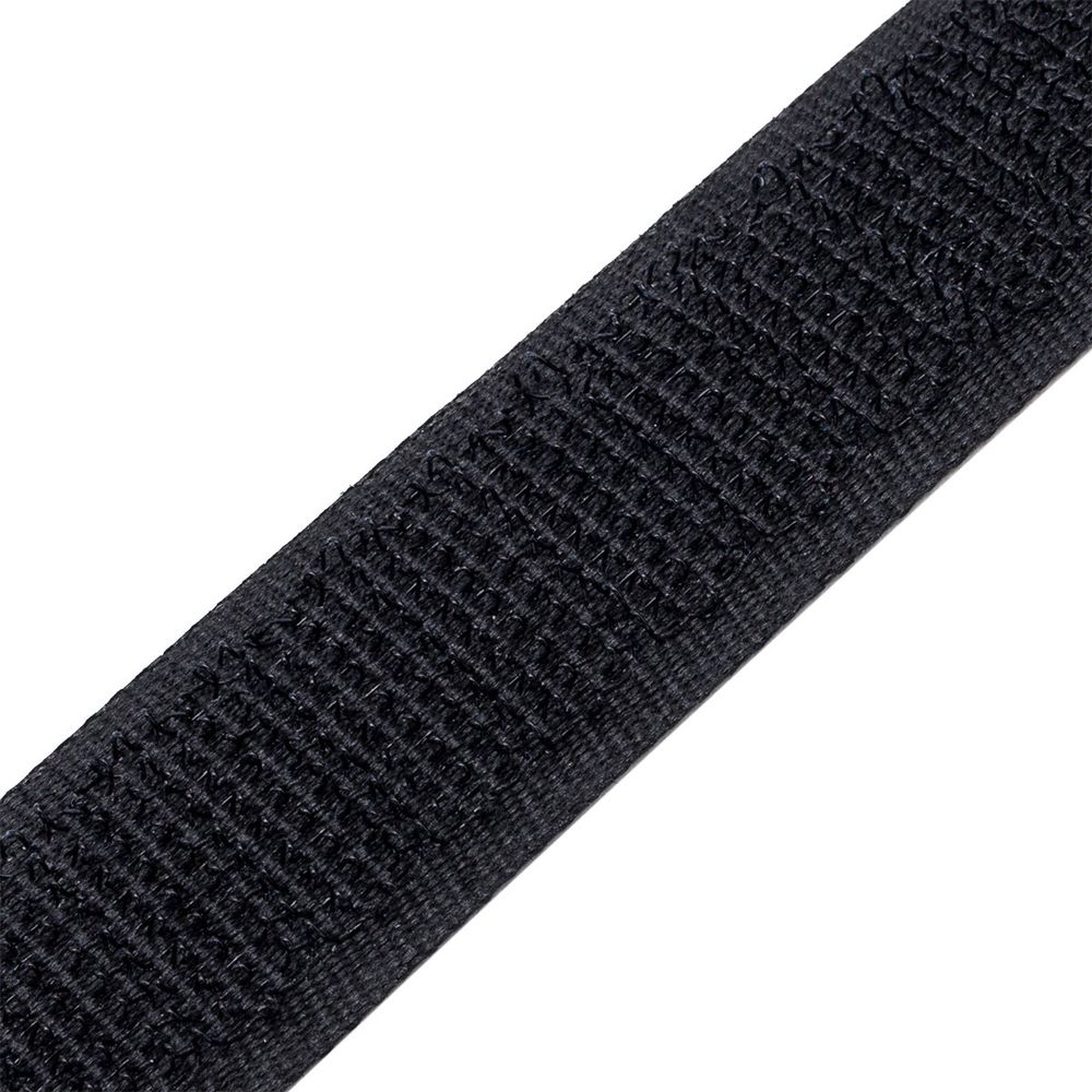 Лента контактная липучка (велкро) клеевая 20 мм / 25 метров, 25 г/м, черный, 0151-1200, КРЮЧОК, качество "C"