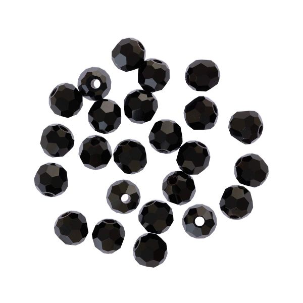Бусины стекло ⌀3 мм, 24 шт, черный/jet, Preciosa 451-19-602