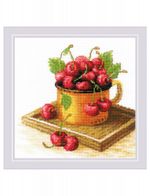 Набор для вышивания нитками Риолис, Спелая вишня 20х20 см