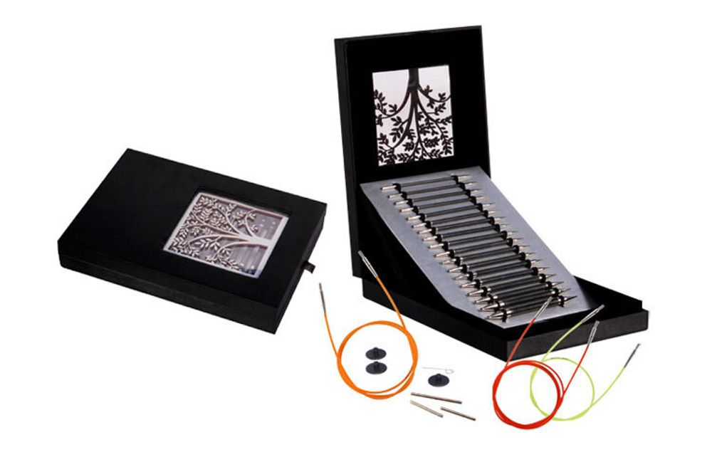 Подарочный набор съемных спиц Knit Pro Karbonz Interchangeable Needle Set, 41620