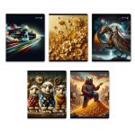 Тетрадь ученическая общая, A5+ 96 л. на скобе 65 г/м², белизна 100 %, 5 шт, клетка, 01118 Микс-В своей стихии, Светоч Т91