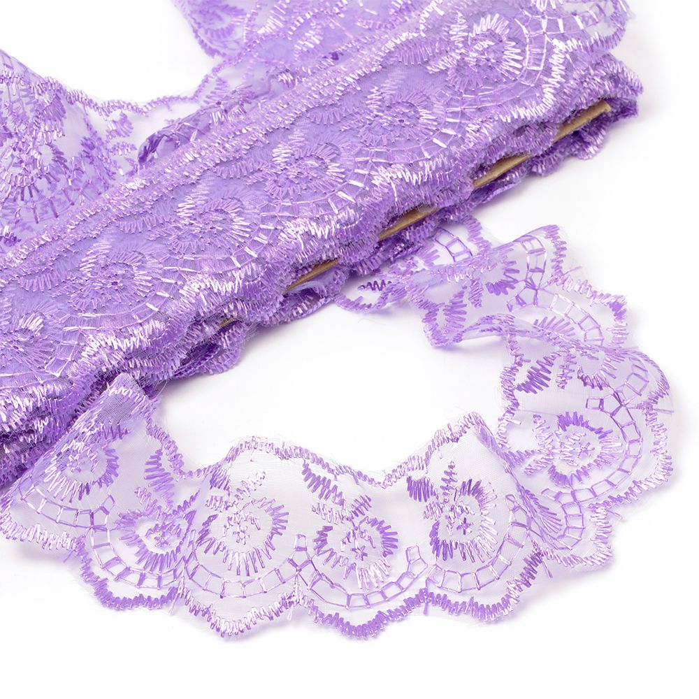 Кружево капроновое 45 мм / 9.14 м, TBS.30010 цв.021 (193) сиреневый, Kruzhevo