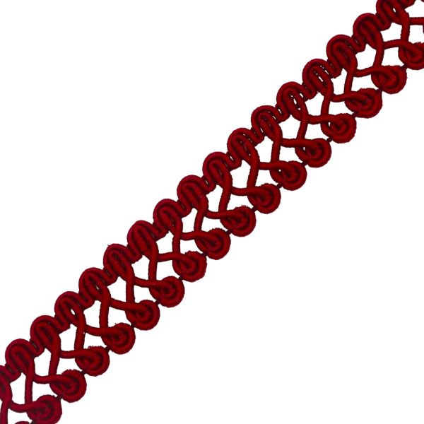 Тесьма отделочная вязаная 15 мм, 10 м, (красный)