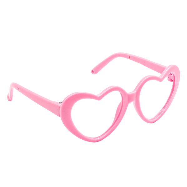 Очки без стекла, пластик, сердце, 8, 0 см/1шт, розовый