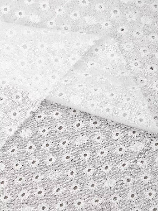 Ткань шитьё (прошва) 100 г/м², 150 см / 15 метров, TBY.Emb.2 белый