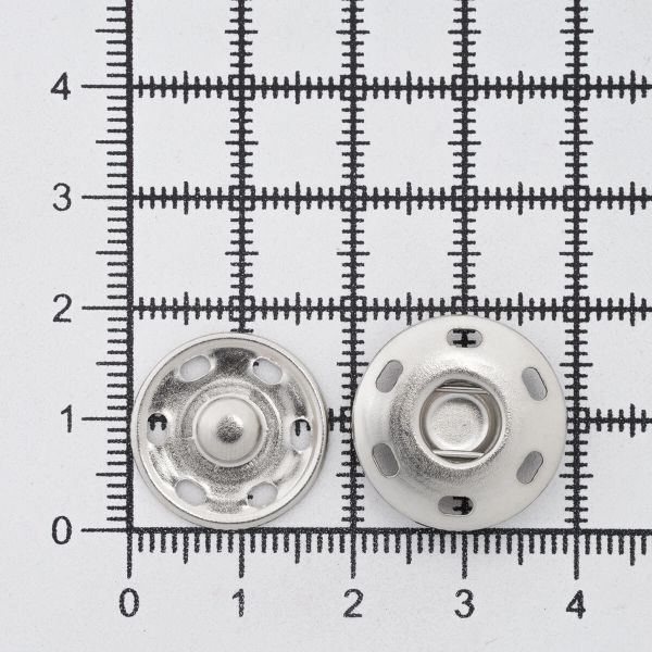 Кнопка пришивная металл ⌀19.0 мм (никель), 20 шт