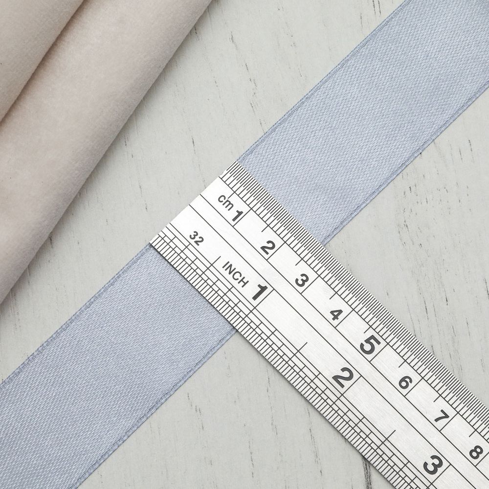 Лента атласная 1-сторонняя 25.0 мм / 22.86±1 метров, 151 серо-голубой, Globus