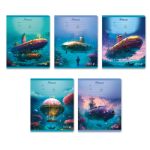 Тетрадь ученическая школьная, A5 18 л. на скобе 65 г/м², белизна 100% 20 шт клетка, 01415 Глубины океана, Светоч Т75