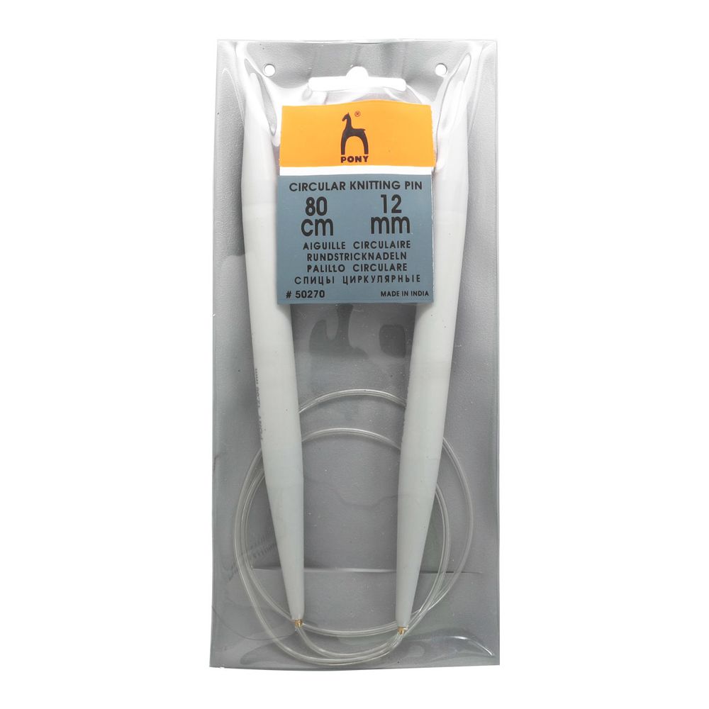 Спицы круговые Pony ⌀12,0 мм, 80 см, пластик