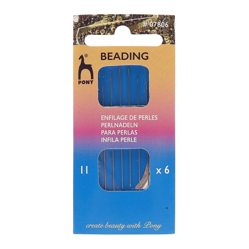 Иглы ручные для бисера с нитковдевателем Beading №11, 6 шт, PONY, 07806