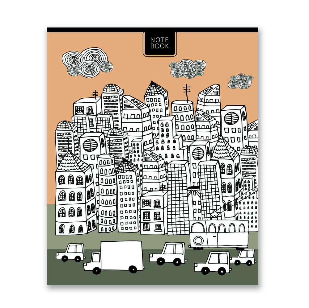 Бизнес-блокнот, глянцевая ламинация, A5+ 80 л. 18 шт, клетка, Архитектура 000421, Светоч 80ББТ5_3_5_1