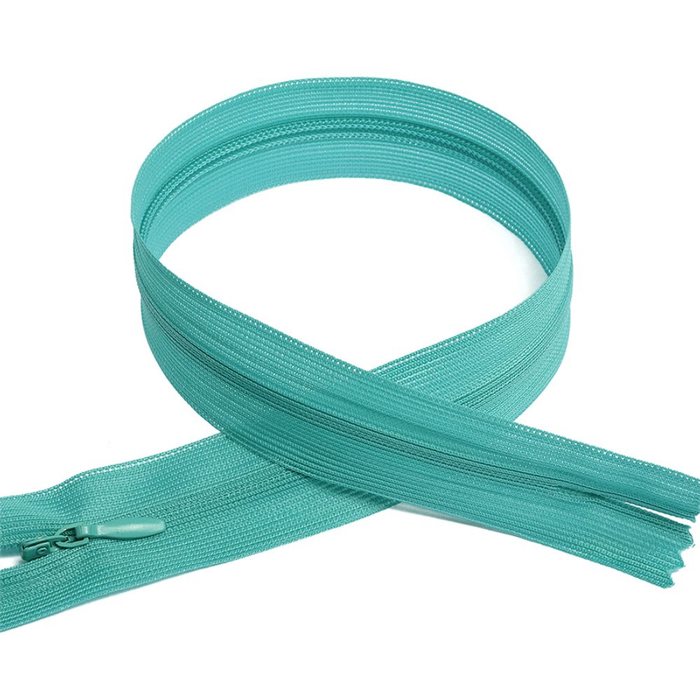 Молния потайная (скрытая) Т3 (3 мм) 1 зам., н/раз., 50 см, цв.F253 голубой уп.50 шт