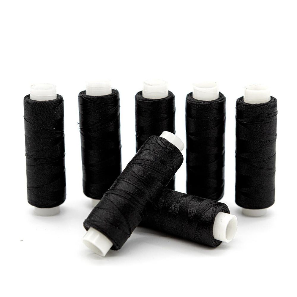 Нитки филаментные 100D/3, 182.9 м, набор, 7 катушек, Астра, 9020 черный