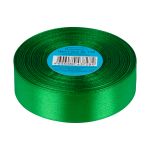 Лента атласная 1-сторонняя 25.0 мм / 33±2 метра, №134 зеленый, в термоплёнке, Gamma