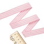 Лента Шотландка, 15.0 мм / 25 м (розовый/белый), С3723