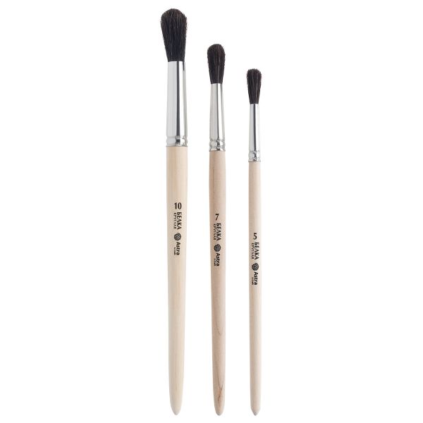 Набор кистей №2, белка (круглая ученическая №5, 7, 10), 3 штук, Astra&Craft