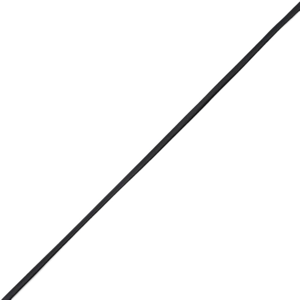 Шнур кожа искусственная ⌀2.5 мм / 100 метров, матовый, черный