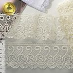 Кружево гипюр (плетёное) 70 мм, диз. 110, цв.02 молочный, уп. 9 м, Kruzhevo