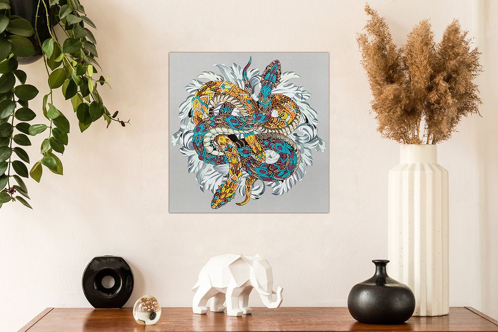 Алмазная (кристальная) мозаика Фрея, постер Сплетение, 30х30 см