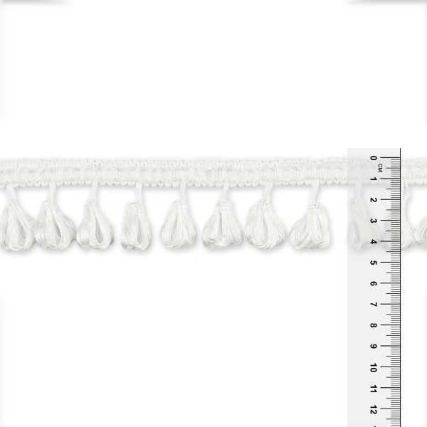 Бахрома отделочная 45.0 мм / 10 метров, с кистями, 001 белый, Gamma 555