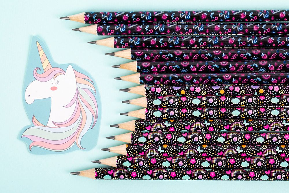 Карандаш чернографитный круглый заточенный ТМ (HB) 12 шт, 3067 Неоновая радуга, ВКФ PR-12Д