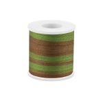 Лента (тесьма) шелковая 4.0 мм / 45.5±0.5 метров, M133 св.зеленый/коричневый, Gamma SRM-4